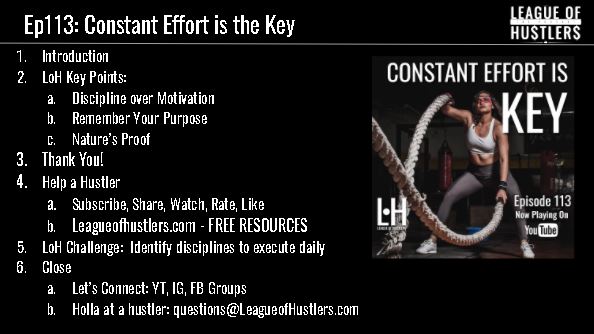 Key to success constant effort slide